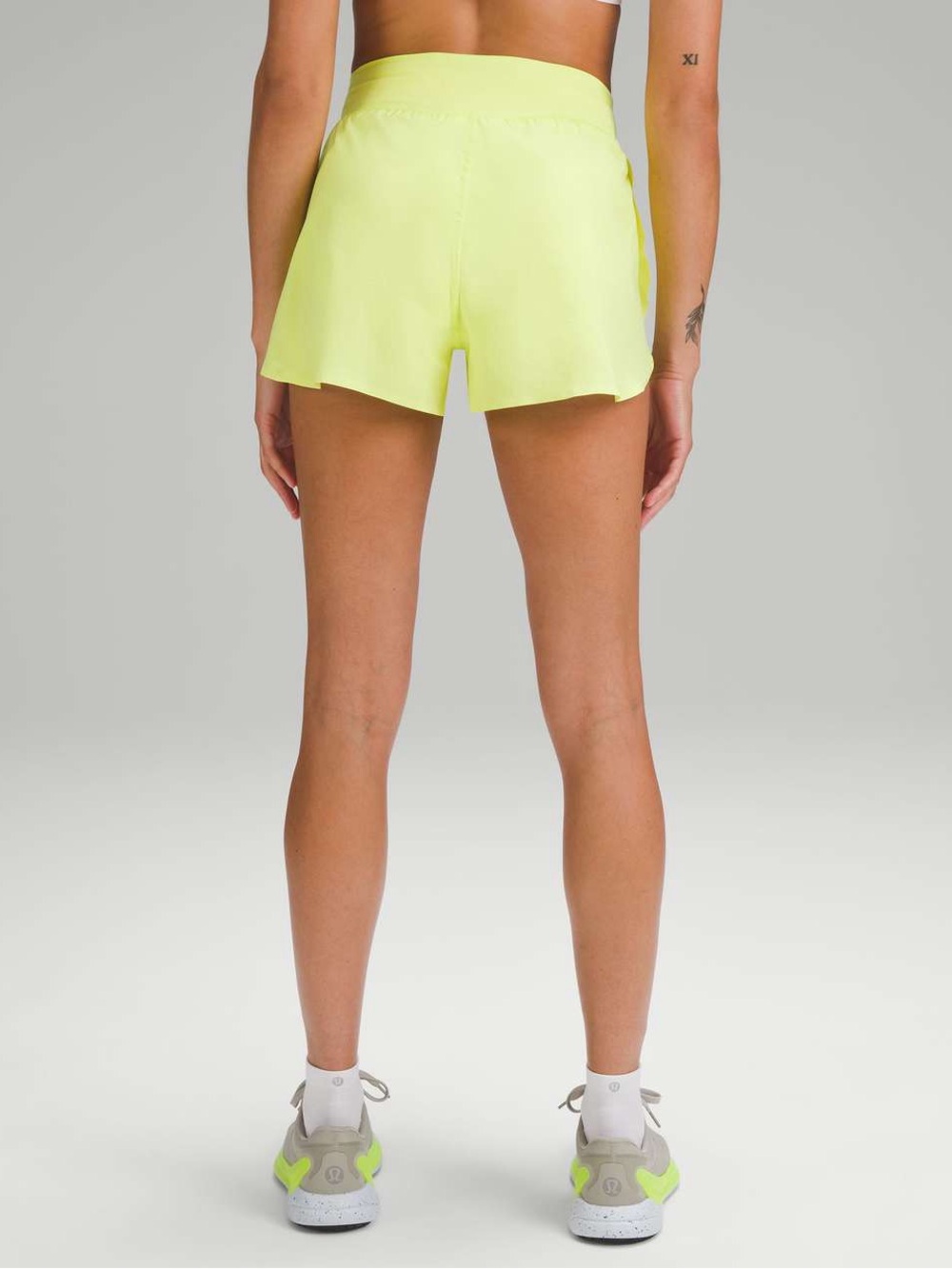 Lululemon Electric Yellow Fast and Free Reflective High-Rise Classic-Fit 3” 4 - Picture 4 of 14
